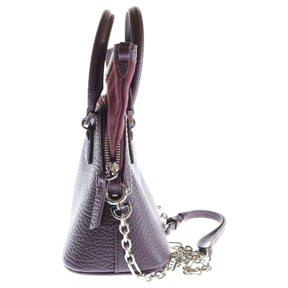 Maison Margiela(メゾンマルジェラ) 5AC 2WAYバッグ ハンドバッグ ショルダーバッグ マイクロチェーンバッグ レザー キャンバス ボルドー