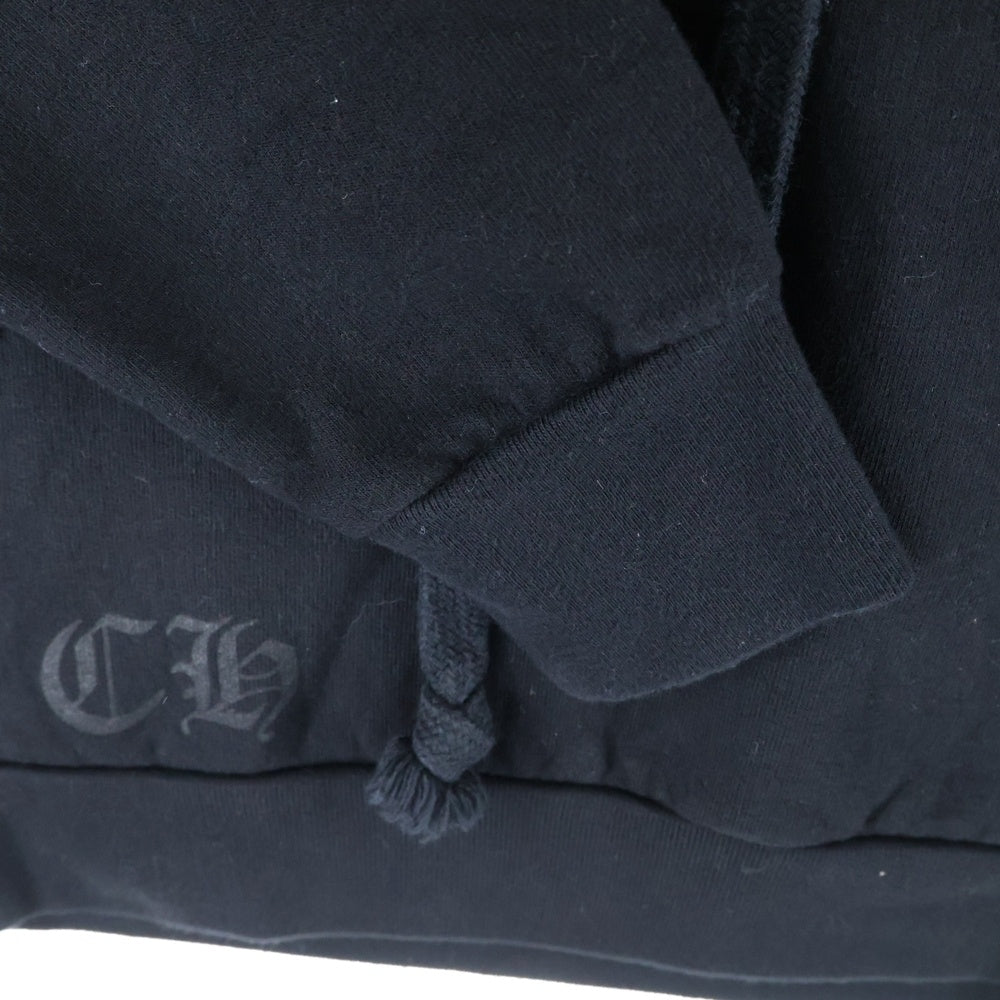 CHROME HEARTS(クロムハーツ) HORSESHOE PULLOVER HOODIE バックホースシューブラックプリント 袖フローラルクロスレッドプリント プルオーバーパーカー