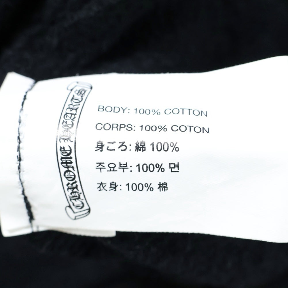 CHROME HEARTS(クロムハーツ) HORSESHOE PULLOVER HOODIE バックホースシューブラックプリント 袖フローラルクロスレッドプリント プルオーバーパーカー