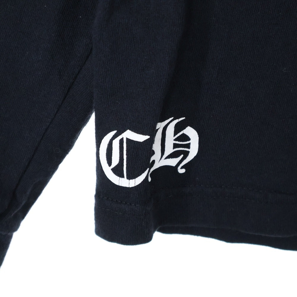 CHROME HEARTS(クロムハーツ) OLD CH PLUS CHプラス総柄プリント クルーネック 長袖Tシャツ ブラック