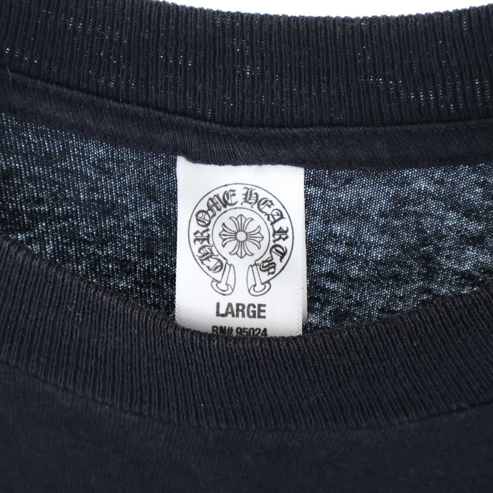 CHROME HEARTS(クロムハーツ) OLD CH PLUS CHプラス総柄プリント クルーネック 長袖Tシャツ ブラック