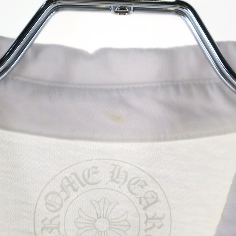 CHROME HEARTS(クロムハーツ) BS FLUER BSフレアボタン コットン 半袖ポロシャツ ホワイト