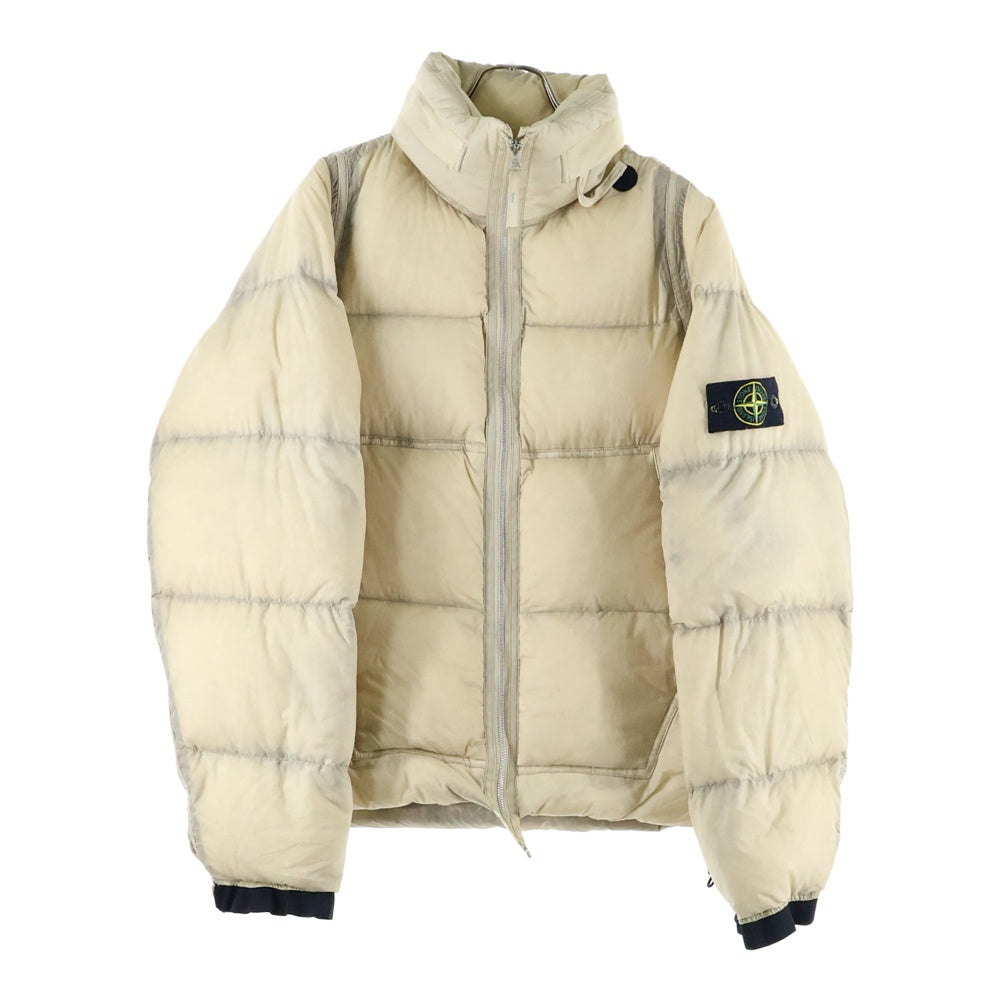 STONE ISLAND(ストーンアイランド) 袖ロゴワッペン マイクロ レップ グース ダウンジャケット ベージュ 4715V24