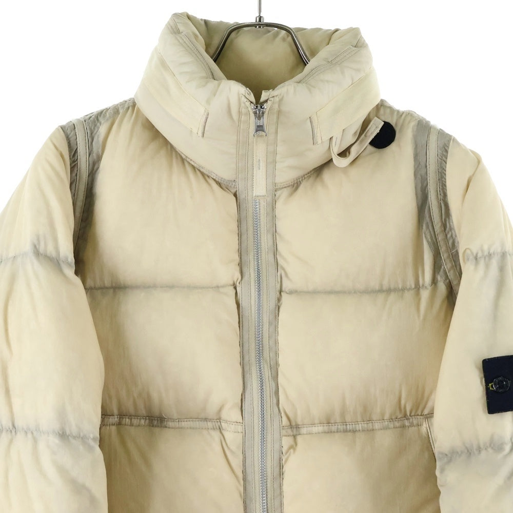 STONE ISLAND(ストーンアイランド) 袖ロゴワッペン マイクロ レップ グース ダウンジャケット ベージュ 4715V24
