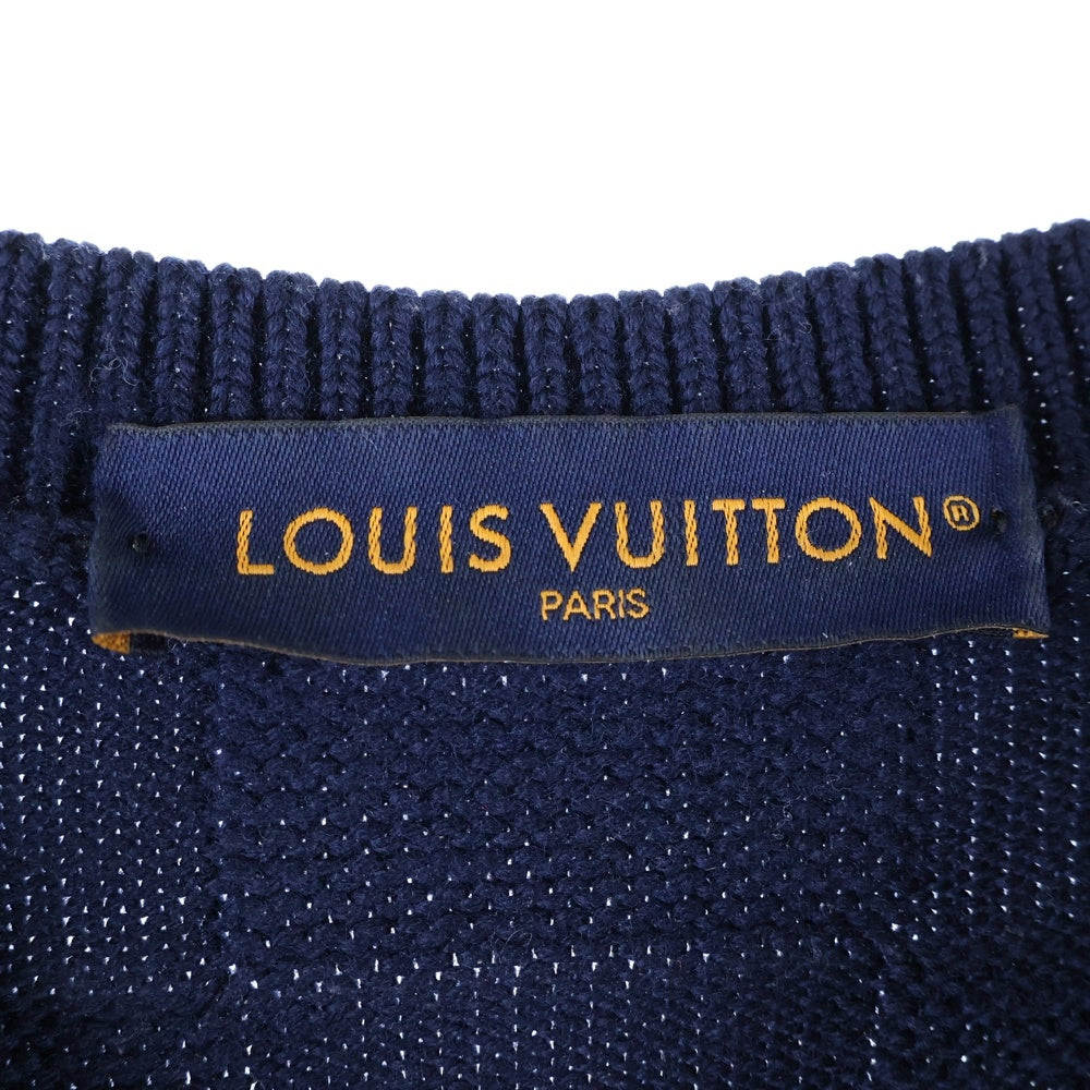 LOUIS VUITTON(ルイヴィトン) 24SS ダミエ クルーネックニット ネイビー RM241 ZLL HQN69W