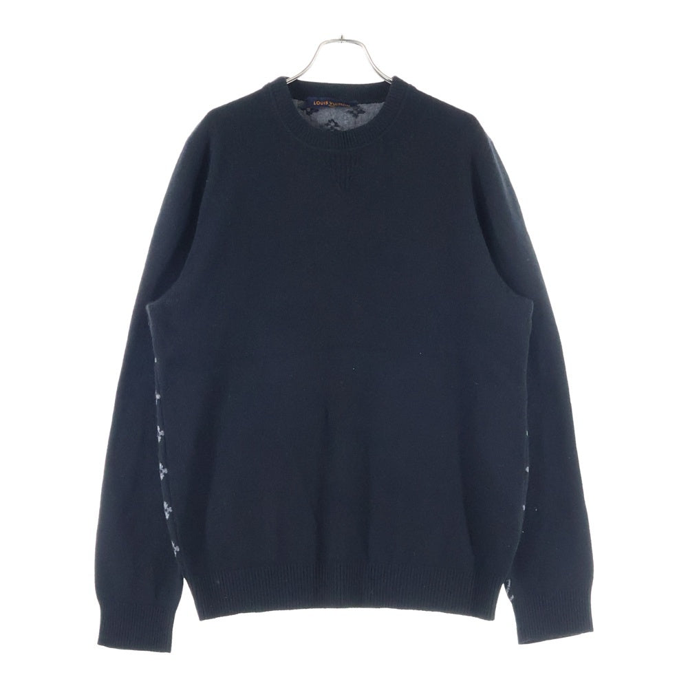 LOUIS VUITTON(ルイヴィトン) カシミヤウール混 モノグラム柄セーター クルーネックニット ブラック HGN41WIXW