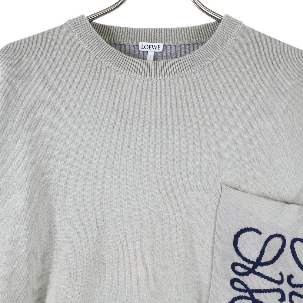 LOEWE(ロエベ) アナグラムポケット ワイドシルエットクルーネックニット グレー H526Y14KDK