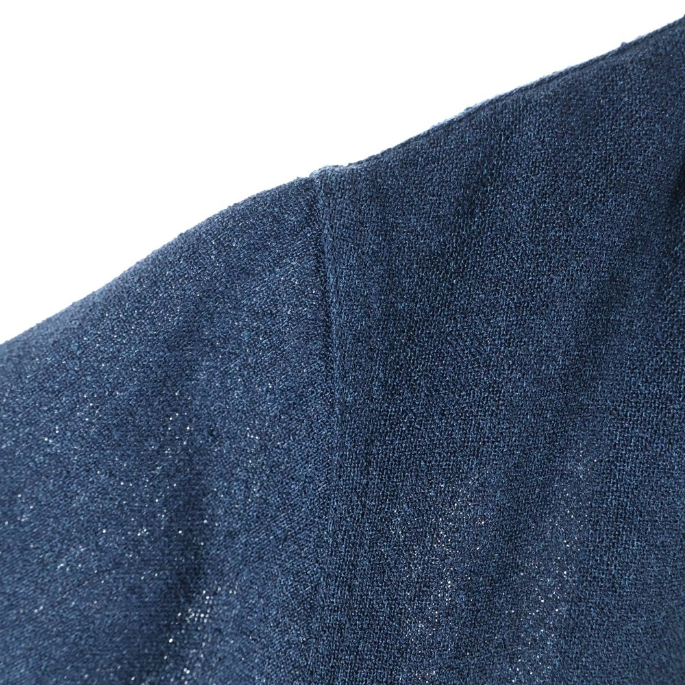 VISVIM(ヴィスヴィム) HACKING SHIRT S/S VT SILK ハッキング 刺繍入り 半袖シルクシャツ ネイビー 0123305011003