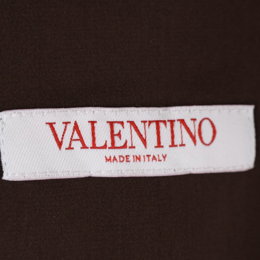 VALENTINO(ヴァレンティノ) PANELLED SILK SHIRT パネルドシルク半袖シャツ ライトブルー/ブラウン 5V3AAE708E4
