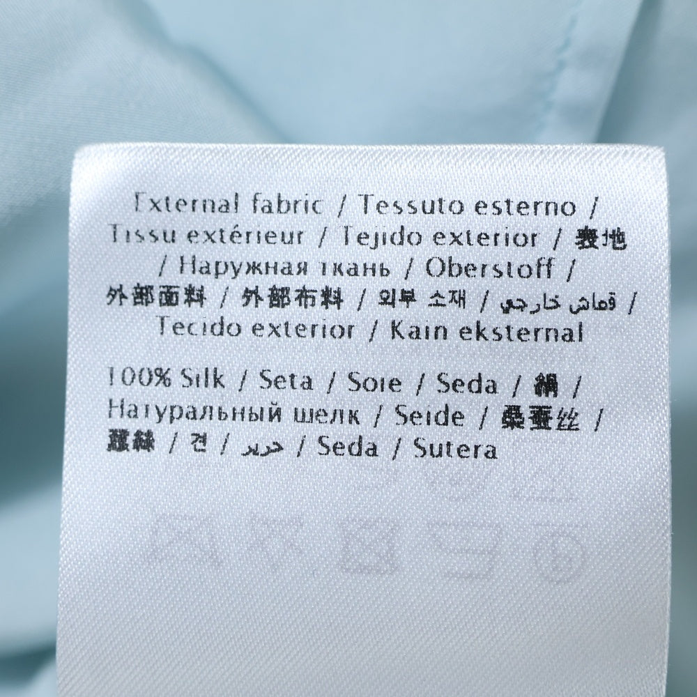 VALENTINO(ヴァレンティノ) PANELLED SILK SHIRT パネルドシルク半袖シャツ ライトブルー/ブラウン 5V3AAE708E4