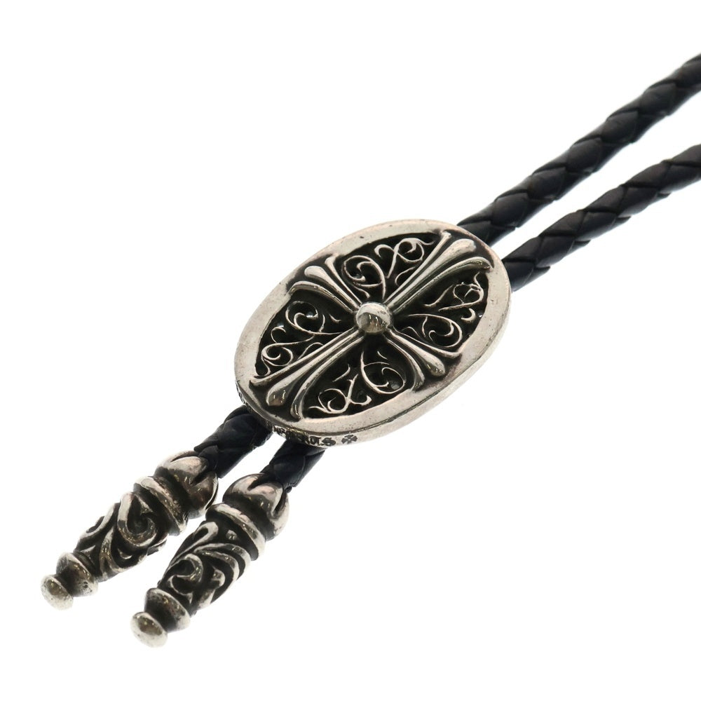 CHROME HEARTS(クロムハーツ) BOLOTIE OVALTINY タイニークラシックループタイ レザーネックレス ブラック