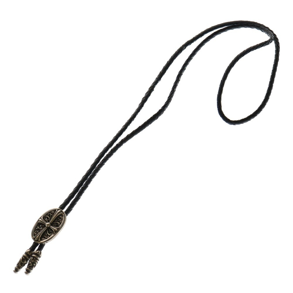 CHROME HEARTS(クロムハーツ) BOLOTIE OVALTINY タイニークラシックループタイ レザーネックレス ブラック