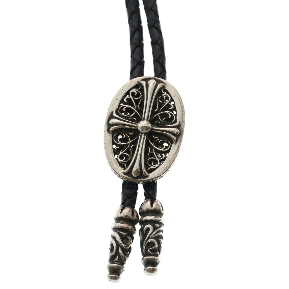 CHROME HEARTS(クロムハーツ) BOLOTIE OVALTINY タイニークラシックループタイ レザーネックレス ブラック