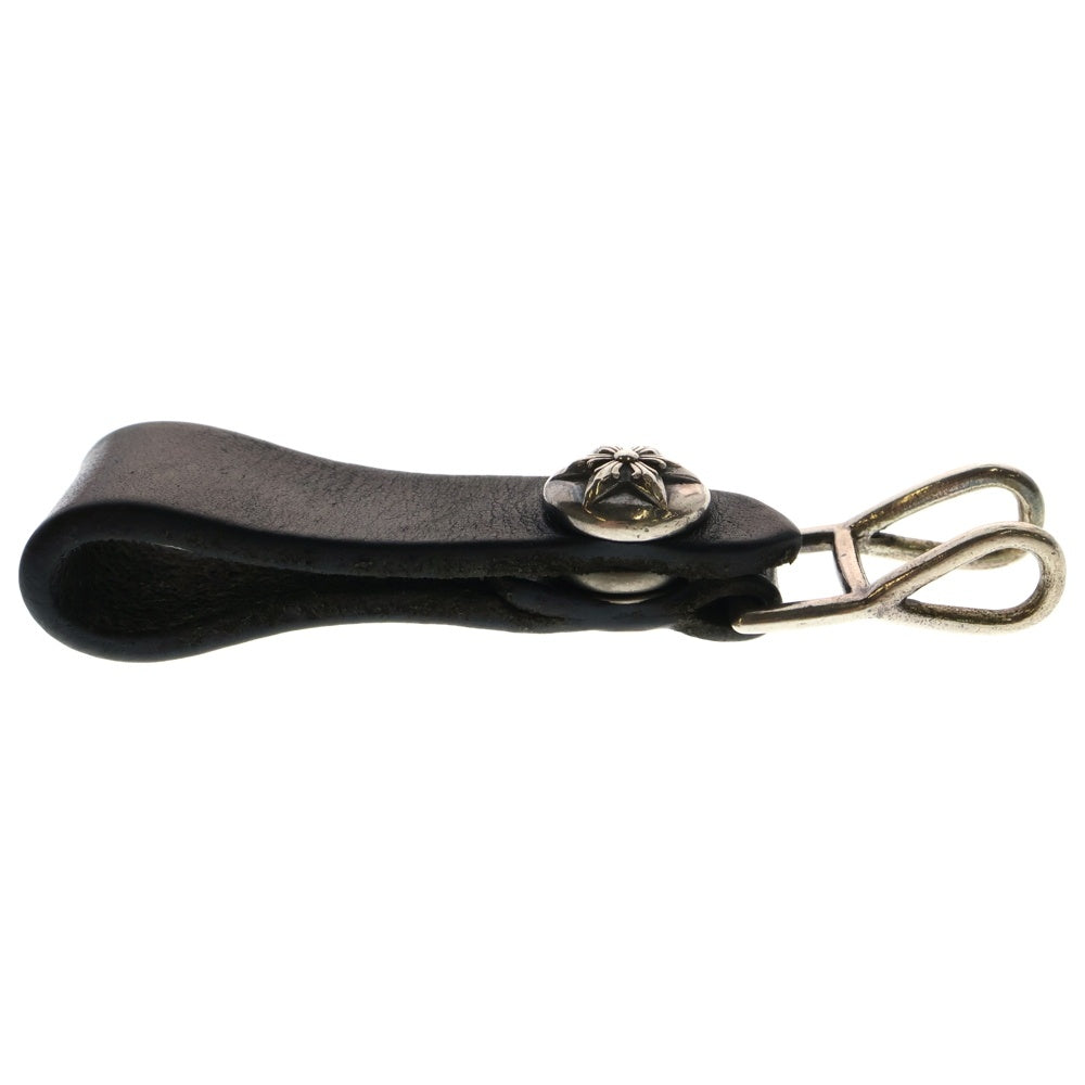 CHROME HEARTS(クロムハーツ) BELT LOOP スターボールボタンレザーベルトループ シルバー/ブラック