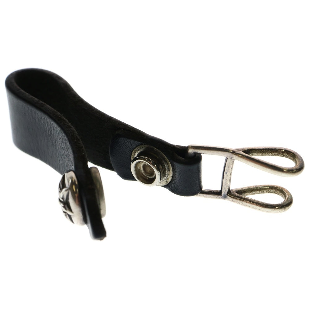 CHROME HEARTS(クロムハーツ) BELT LOOP スターボールボタンレザーベルトループ シルバー/ブラック