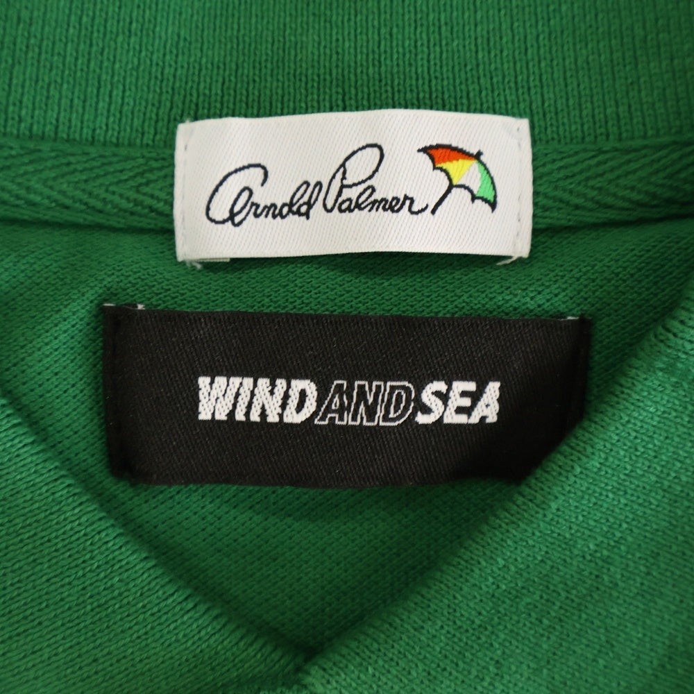 WIND AND SEA(ウィンダンシー) ×ARNOLD PALMER アーノルドパーマー 刺繍ロゴ ポロシャツ グリーン WDS-C-ARP-24-Q4-07