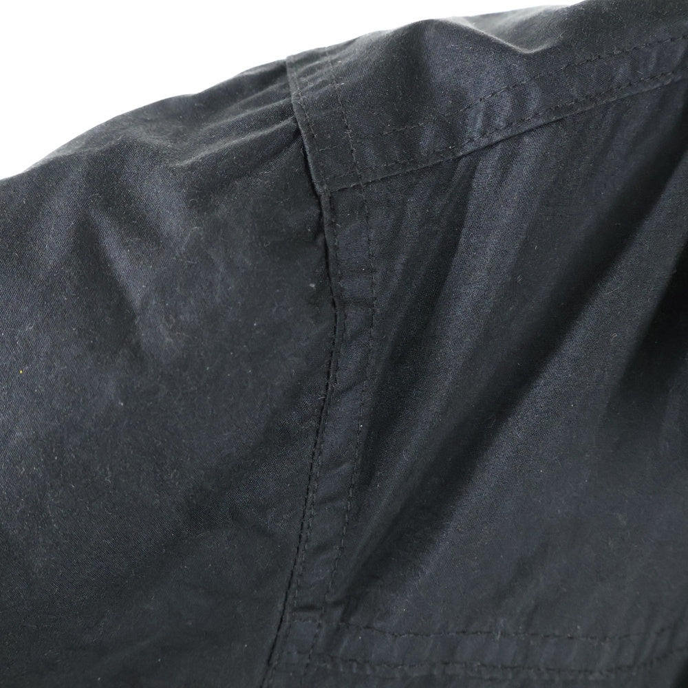 NO BRAND(ノーブランド) Robin Hood Waterproof Waxed Jacket 襟レザー オイルドジャケット ブラック/オレンジ