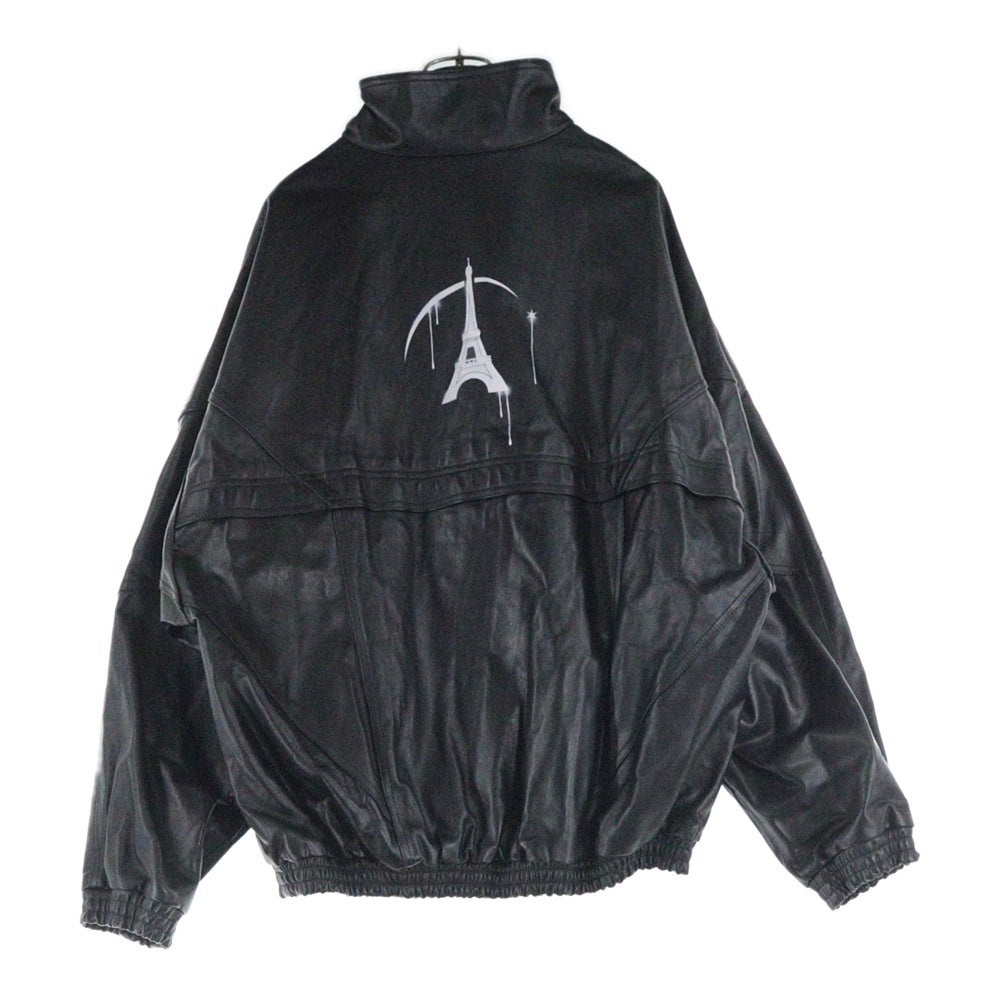 doublet(ダブレット) 23AW WRINKLE LEATHER TRACK JACKET レザー トラックジャケット ブラック 23AW02BL166
