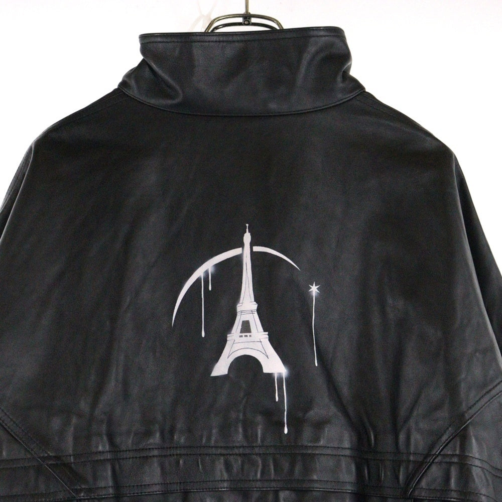 doublet(ダブレット) 23AW WRINKLE LEATHER TRACK JACKET レザー トラックジャケット ブラック 23AW02BL166