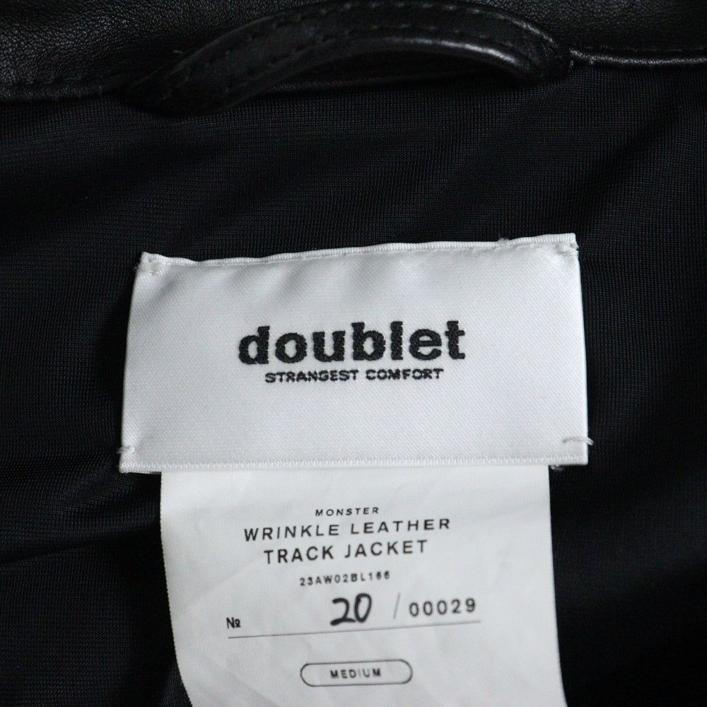 doublet(ダブレット) 23AW WRINKLE LEATHER TRACK JACKET レザー トラックジャケット ブラック 23AW02BL166