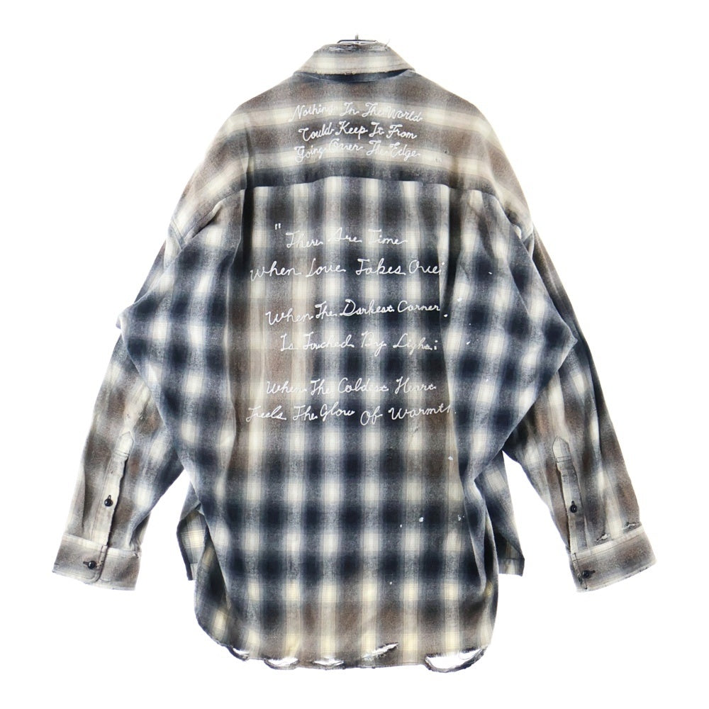 MAISON MIHARAYASUHIRO(メゾンミハラヤスヒロ) Vintage like Check Shirt ダメージ加工 チェック 長袖シャツ グレー A11SH075