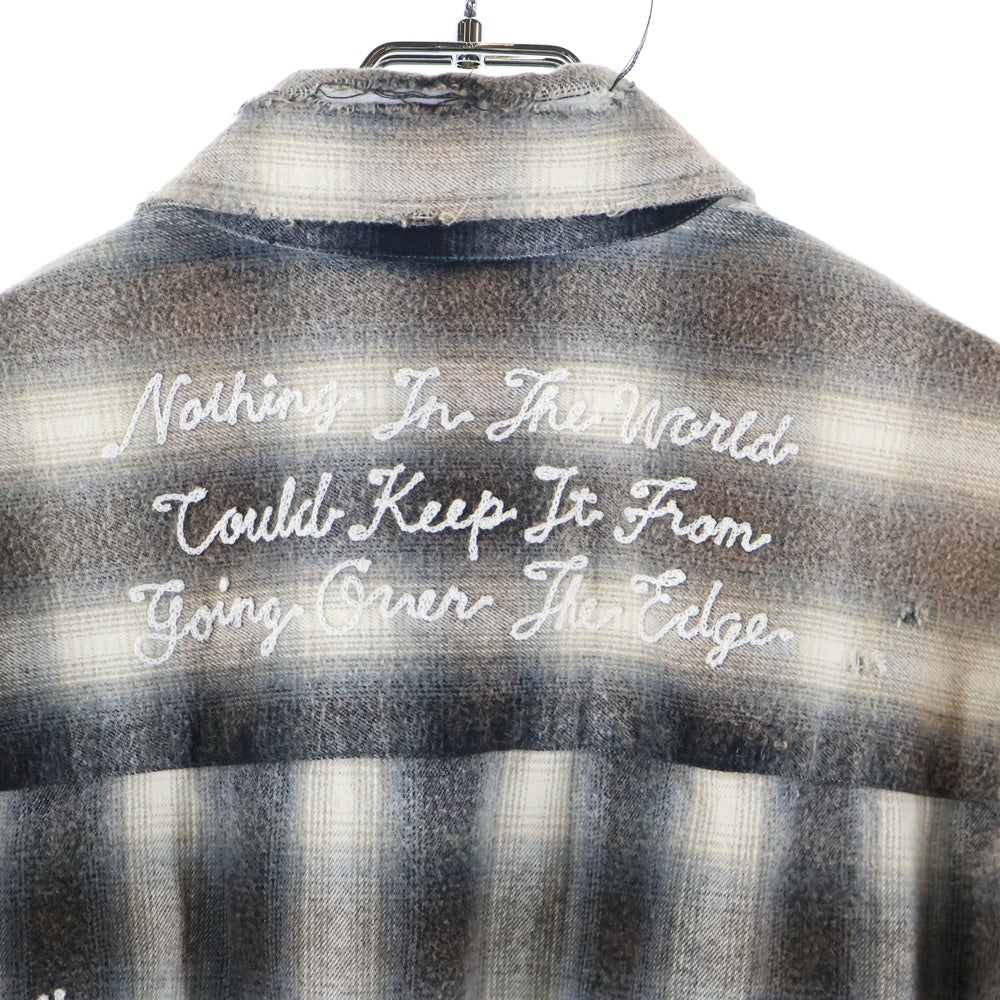 MAISON MIHARAYASUHIRO(メゾンミハラヤスヒロ) Vintage like Check Shirt ダメージ加工 チェック 長袖シャツ グレー A11SH075