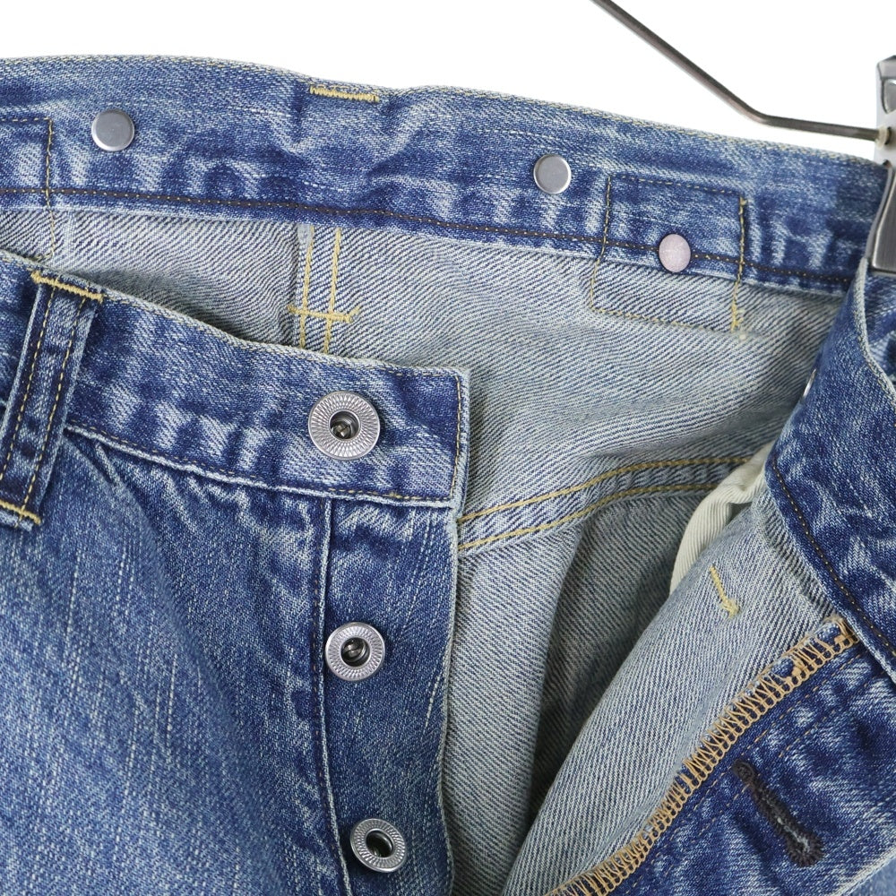 A.PRESSE(アプレッセ) No.22 Washed Wide Denim Pants ウォッシュド加工 ストレート デニムパンツ インディゴ AP-4003