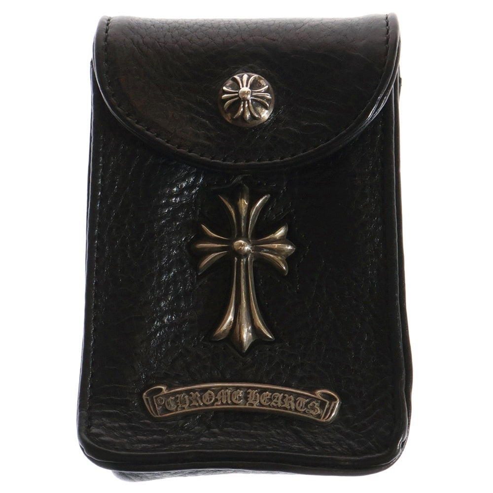 CHROME HEARTS(クロムハーツ) BLT POUCH CIGARETTE シガレットケース スモールCHクロス ブラック/シルバー