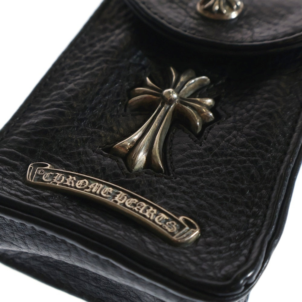 CHROME HEARTS(クロムハーツ) BLT POUCH CIGARETTE シガレットケース スモールCHクロス ブラック/シルバー