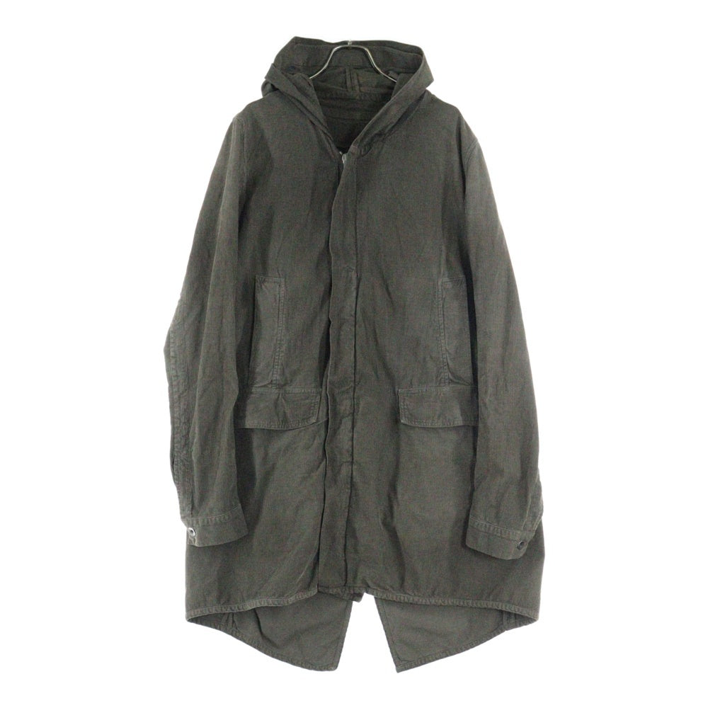 Rick Owens DRKSHDW(リックオウエンス ダークシャドウ) 00s コート ジップアップ フード付き コーデュロイ カーキ CODY-LA-1006