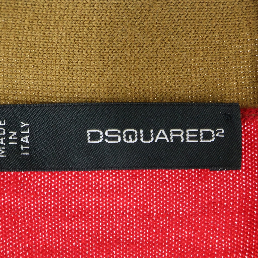 DSQUARED2(ディースクエアード) カーディガン ウール エルボーパッチ レッド