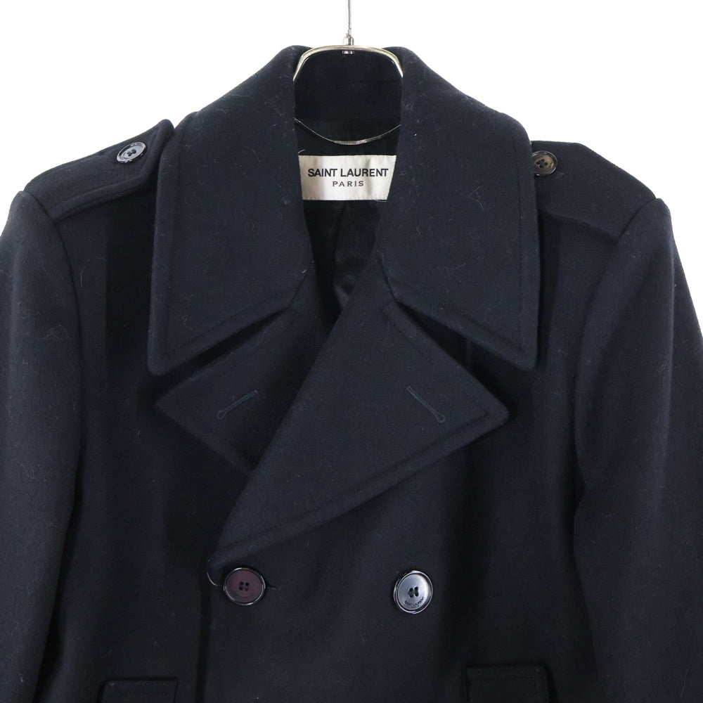 SAINT LAURENT PARIS(サンローランパリ) 15AW エディ期 ウール ピーコート ブラック 394514 Y960J