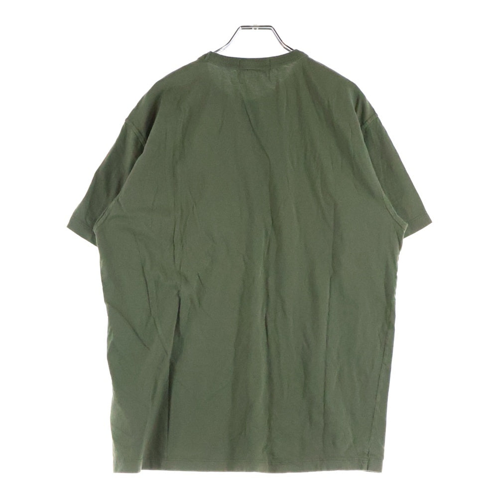 STONE ISLAND(ストーンアイランド) フロントロゴ刺繍 ジップポケット付 クルーネック 半袖Tシャツ カーキ 721520358