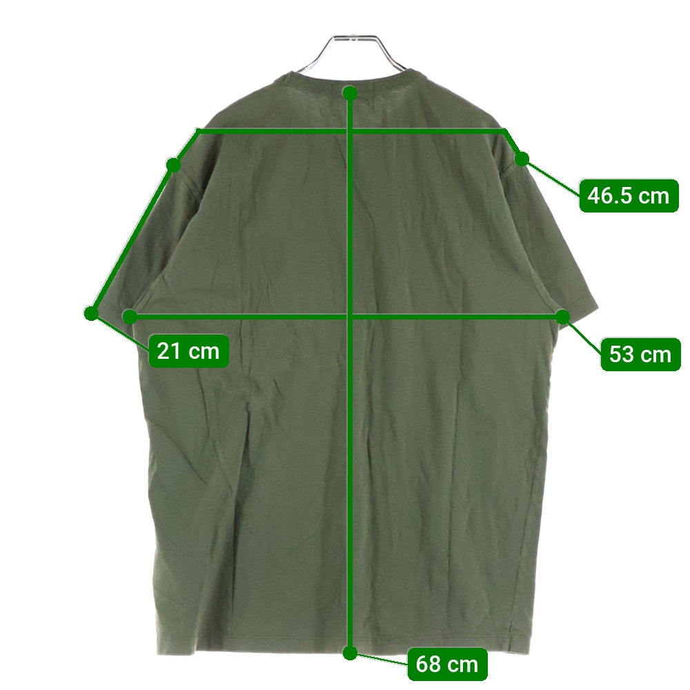 STONE ISLAND(ストーンアイランド) フロントロゴ刺繍 ジップポケット付 クルーネック 半袖Tシャツ カーキ 721520358