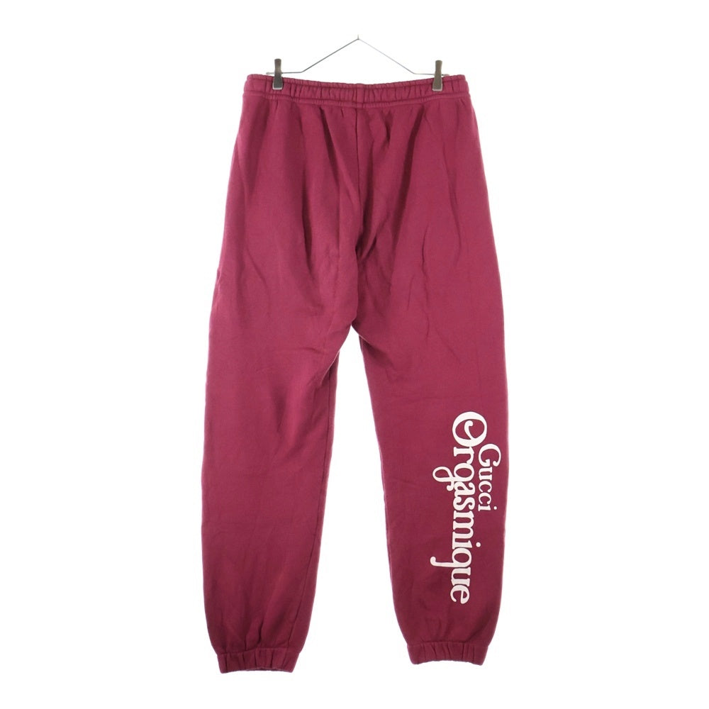 GUCCI(グッチ) 20SS Orgasmique Sweatpants ロゴプリント コットン スウェットパンツ ボルドー 623274 XJCK0
