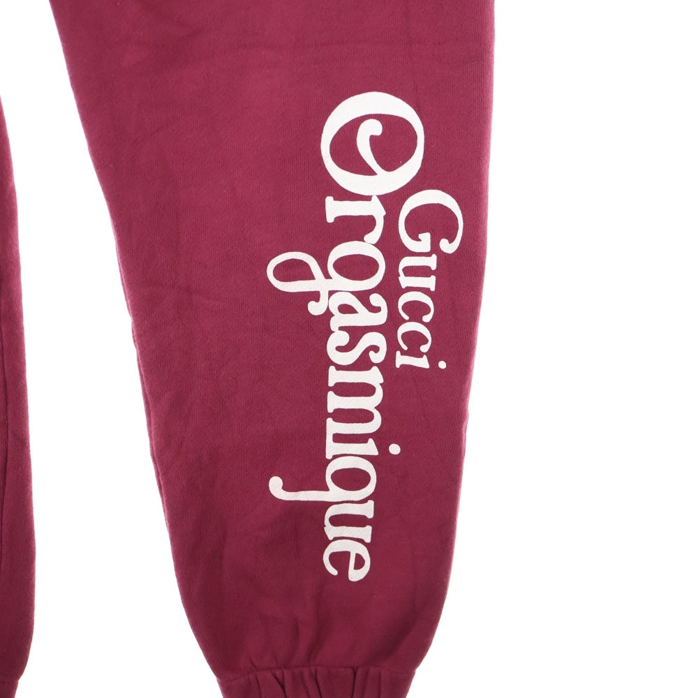 GUCCI(グッチ) 20SS Orgasmique Sweatpants ロゴプリント コットン スウェットパンツ ボルドー 623274 XJCK0