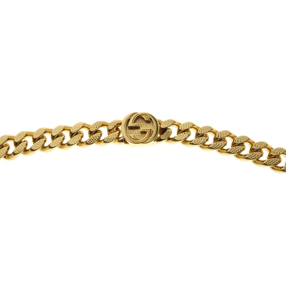 GUCCI(グッチ) インターロッキング GGロゴ チェーンネックレス ゴールド 675766