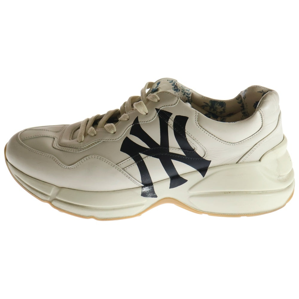 GUCCI(グッチ) 19SS ×MLB NY ニューヨークヤンキース プリント ローカット スニーカー アイボリー 548638