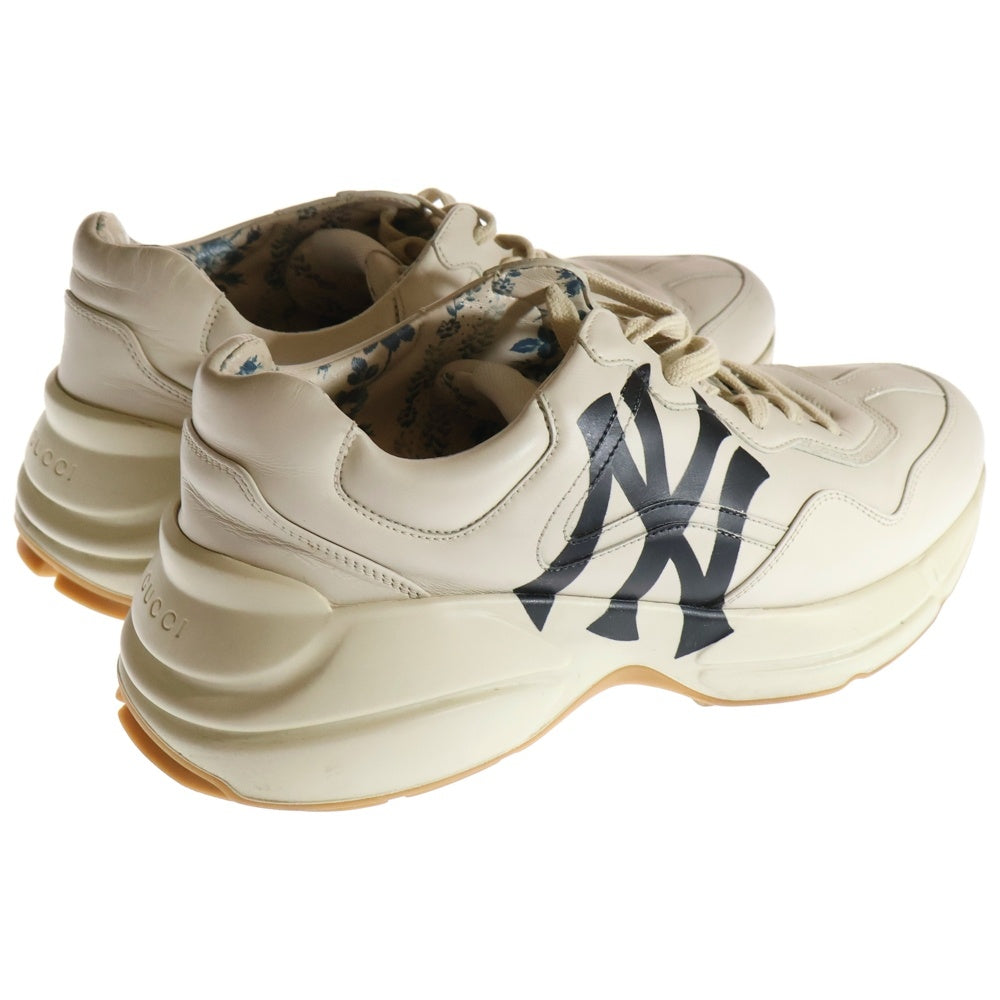 GUCCI(グッチ) 19SS ×MLB NY ニューヨークヤンキース プリント ローカット スニーカー アイボリー 548638