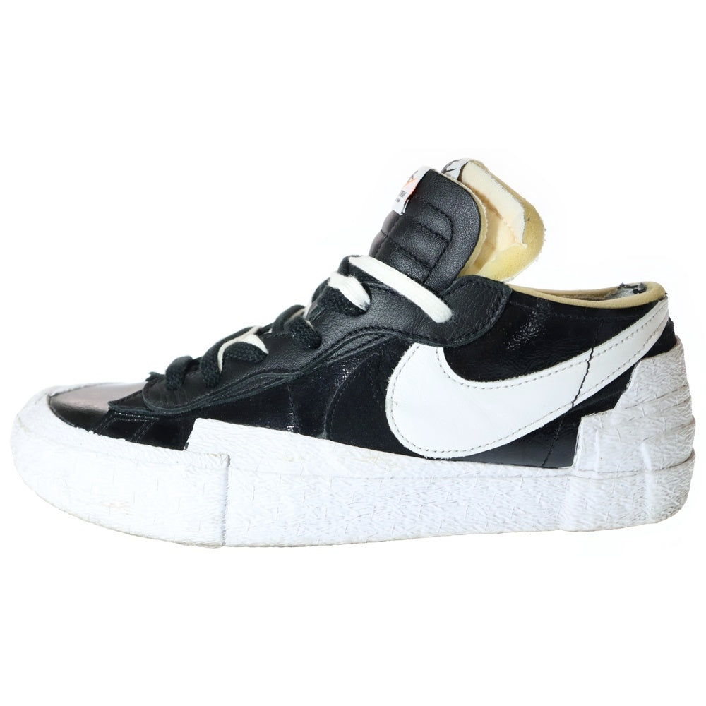 NIKE(ナイキ) ×sacai BLAZER LOW BLACK PATENT LEATHER サカイ ブレザー ブラックパテントレザー ローカットスニーカー ブラック/ホワイト US10/28.0cm DM6443-001