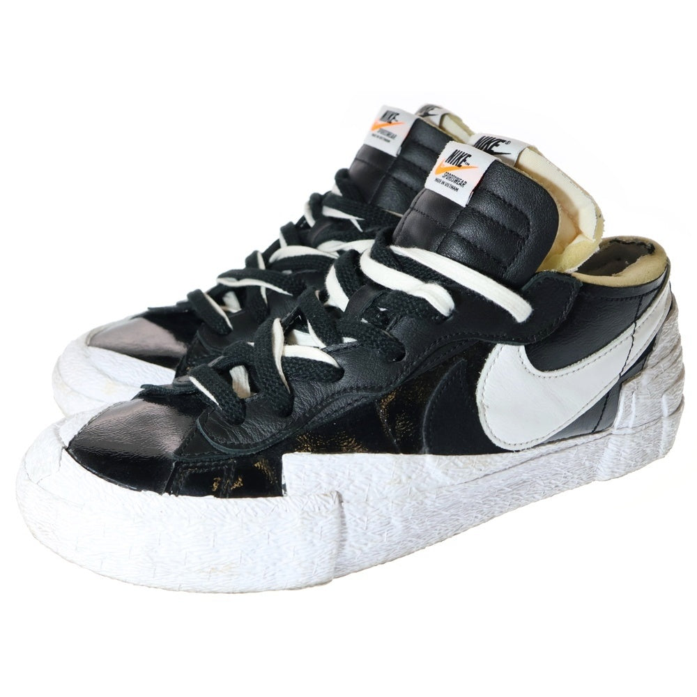NIKE(ナイキ) ×sacai BLAZER LOW BLACK PATENT LEATHER サカイ ブレザー ブラックパテントレザー ローカットスニーカー ブラック/ホワイト US10/28.0cm DM6443-001