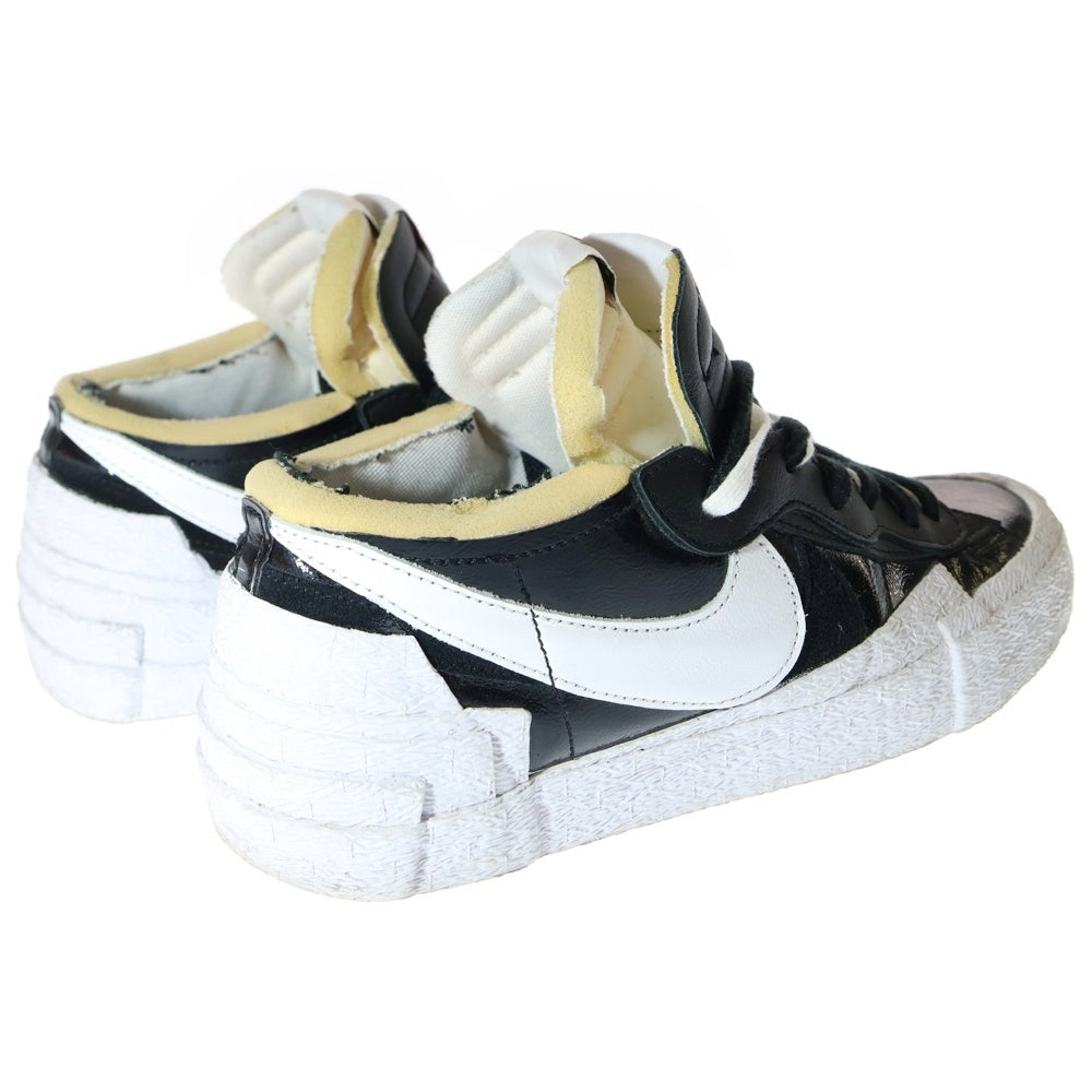 NIKE(ナイキ) ×sacai BLAZER LOW BLACK PATENT LEATHER サカイ ブレザー ブラックパテントレザー ローカットスニーカー ブラック/ホワイト US10/28.0cm DM6443-001