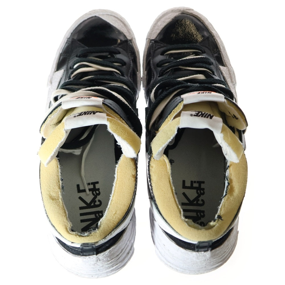 NIKE(ナイキ) ×sacai BLAZER LOW BLACK PATENT LEATHER サカイ ブレザー ブラックパテントレザー ローカットスニーカー ブラック/ホワイト US10/28.0cm DM6443-001