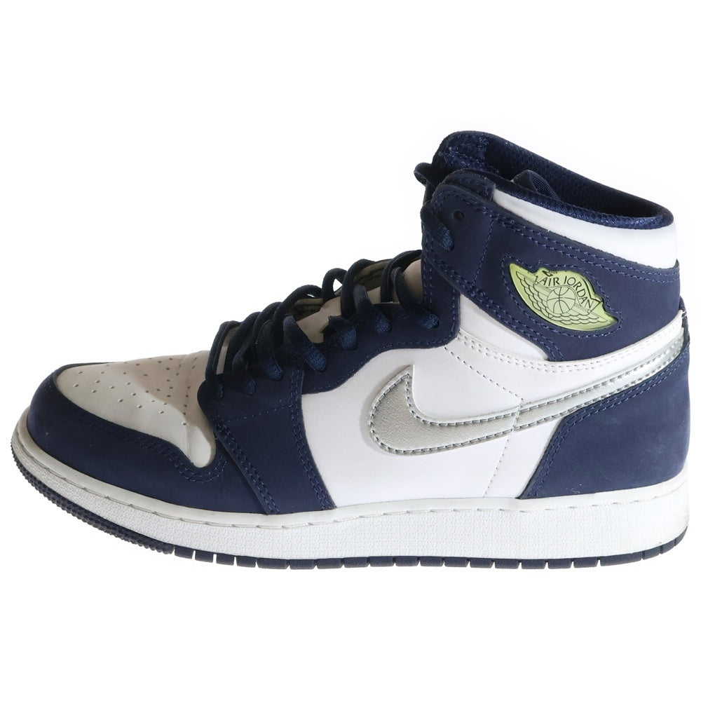 NIKE(ナイキ) GS AIR JORDAN 1 RETRO HIGH OG CO JP Midnight Navy エアジョーダン 1 ハイ ミッドナイトネイビー ハイカットスニーカー レディース US6.5Y/24.5cm 575441-141
