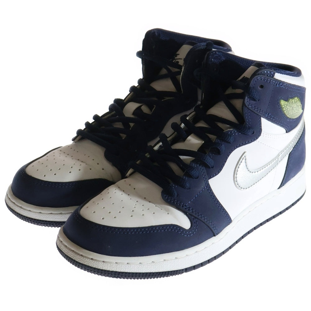 NIKE(ナイキ) GS AIR JORDAN 1 RETRO HIGH OG CO JP Midnight Navy エアジョーダン 1 ハイ ミッドナイトネイビー ハイカットスニーカー レディース US6.5Y/24.5cm 575441-141