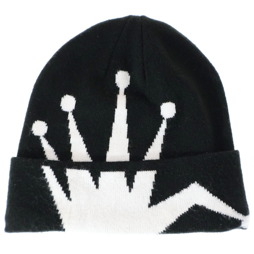 STUSSY(ステューシー) Crown Jacquard Cuff Beanie クラウン ニット帽 ビーニー ブラック