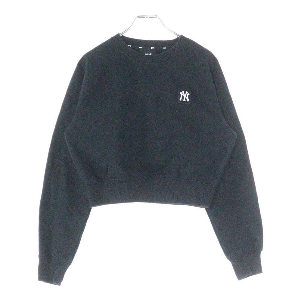 MLB(エムエルビー) NEW YORK YANKEES ニューヨークヤンキース クロップド スウェット トレーナー ブラック レディース
