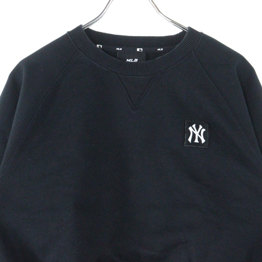 MLB(エムエルビー) NEW YORK YANKEES ニューヨークヤンキース クロップド スウェット トレーナー ブラック レディース