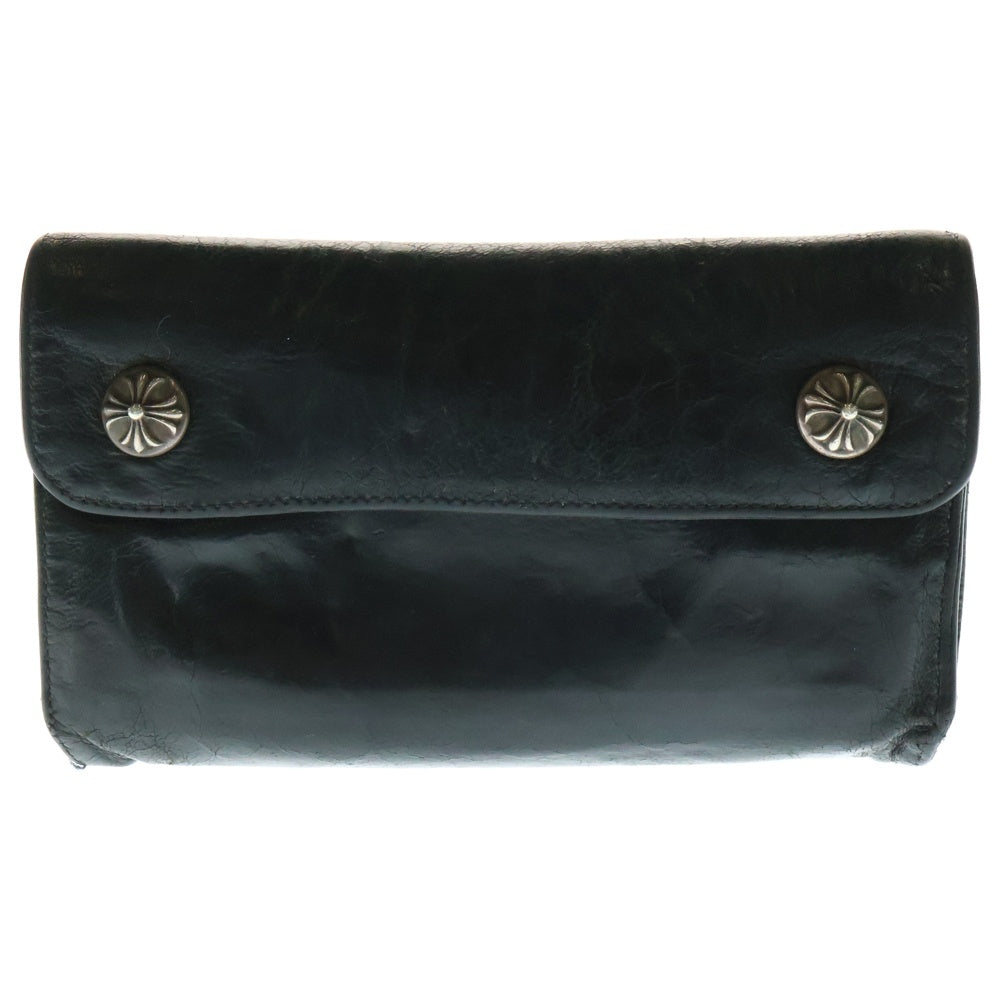 CHROME HEARTS(クロムハーツ) WAVE ウェーブ レザーウォレット 財布 ブラック BCA374