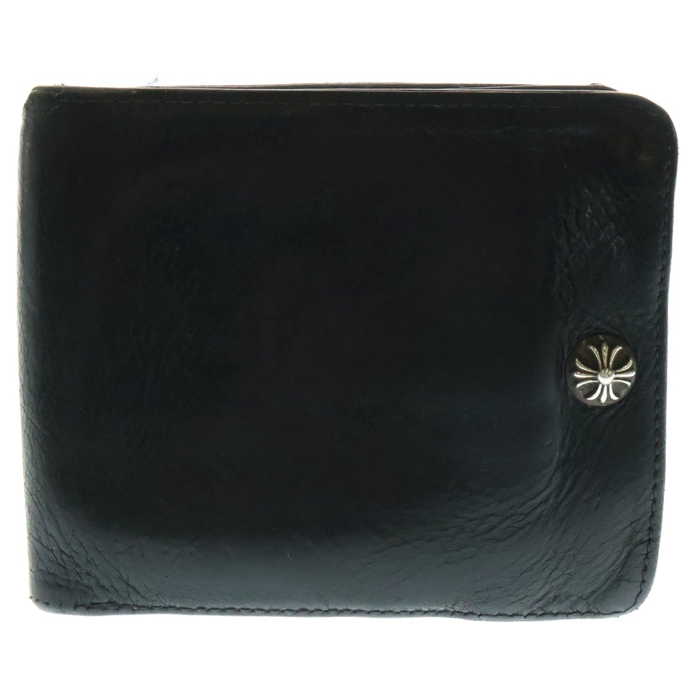 CHROME HEARTS(クロムハーツ) 1SNAP 1スナップ クロス ボールボタン レザーウォレット 財布 ブラック BCA361